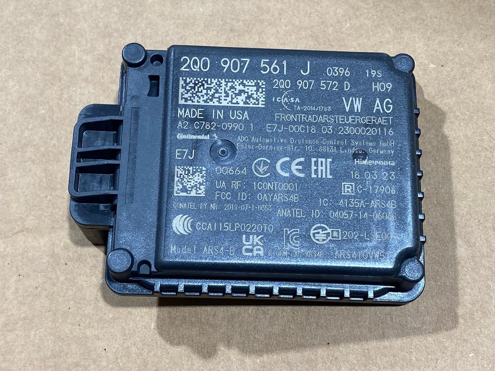 22-24 VW Volkswagen Cruise Control Distance Sensor Radar 2QQ-907-561-J