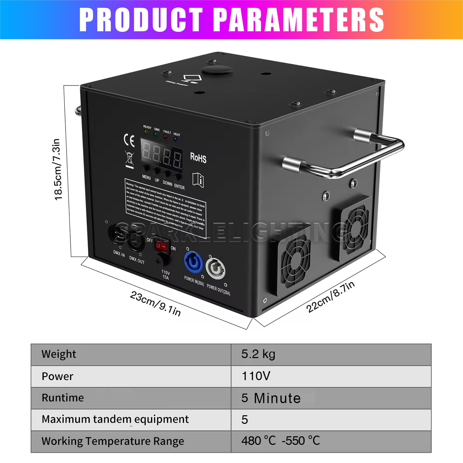 PAIDUN 2Pack 750W Hanging Cold Spark Firework Machine Stage Effect Wedding Party