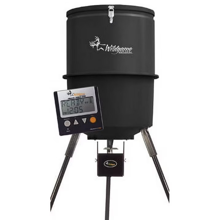 Quick-Set 225 lb Durable Tripod Game Feeder with Digital Timer, 30-feet Radius
