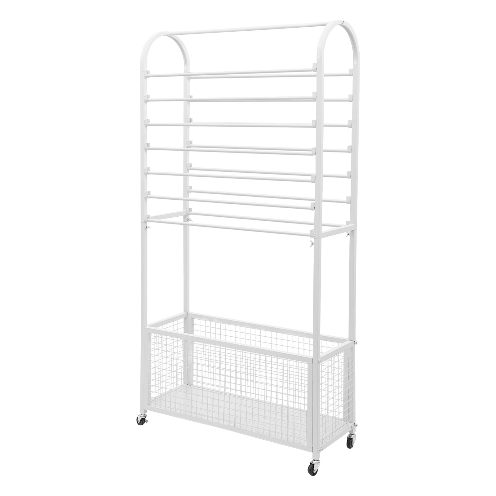 Double-Sided Ribbon Holder, White Ribbon Organizer, Ribbon Storage Display Rack