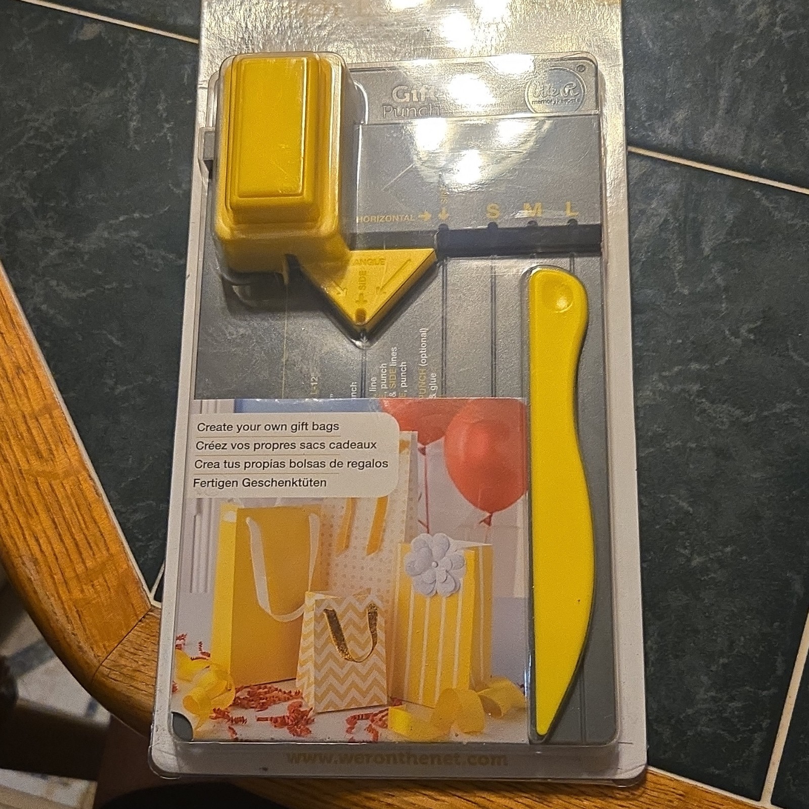 We R Memory Keepers Gift Bag Punch Board 71333-3 Gift Bag Punch Board Yellow