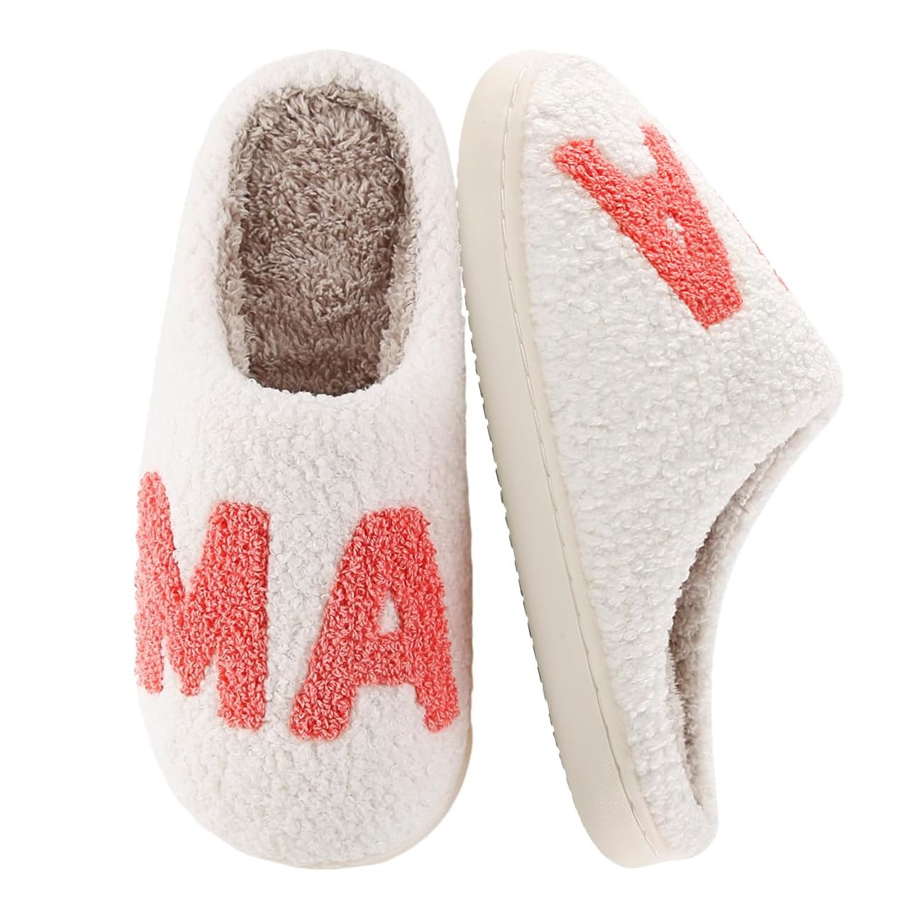 Gainheart Cute Mama Slippers for Women Men, Fuzzy Cozy Thanksgiving Day Slipp...