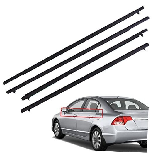 4PCS Outside Window Moulding Weatherstrip Seal Belt Replacement for Civic 2006