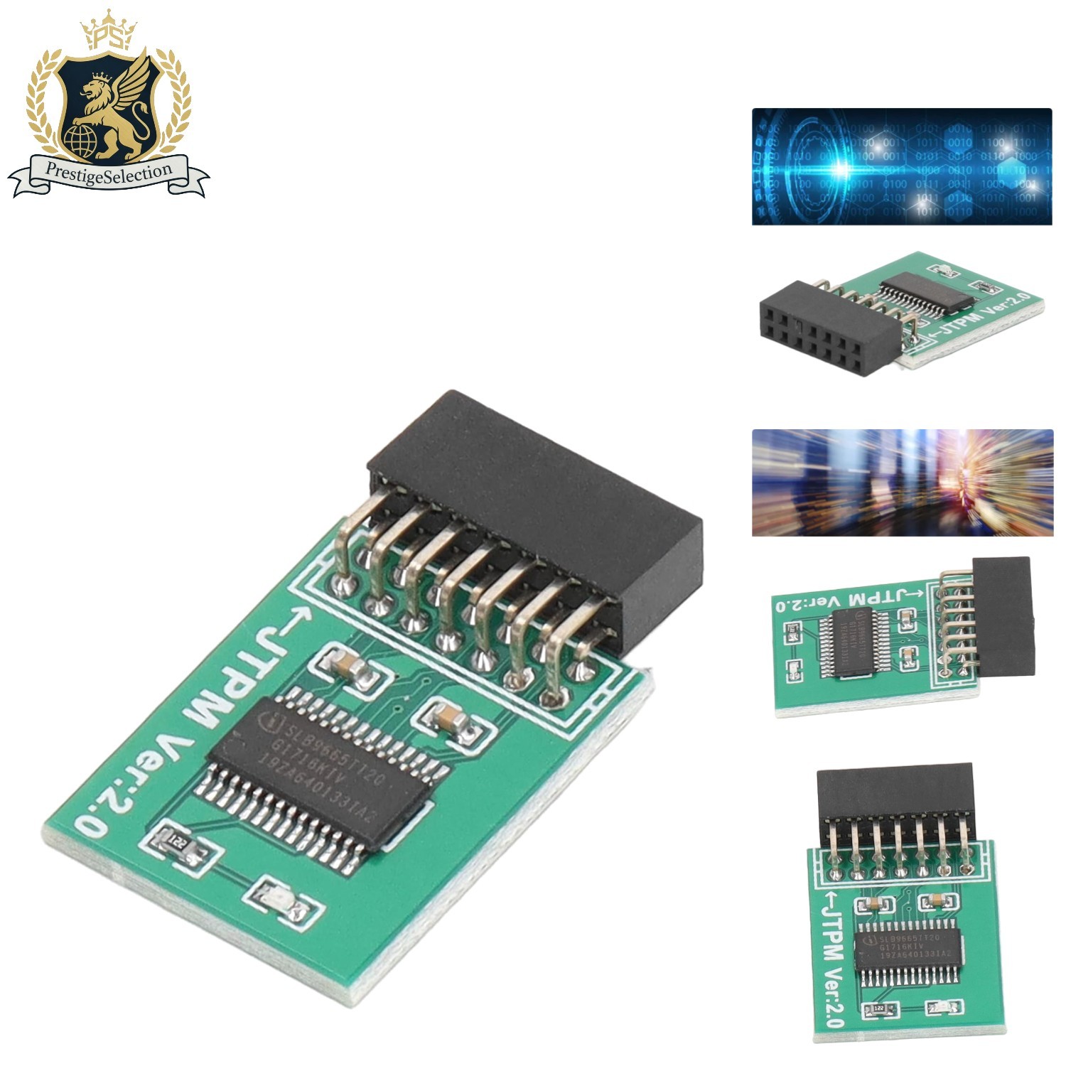 MSI TPM 2.0 Module for Win11 - Green Encryption Board, 14 Pin LPC Interface