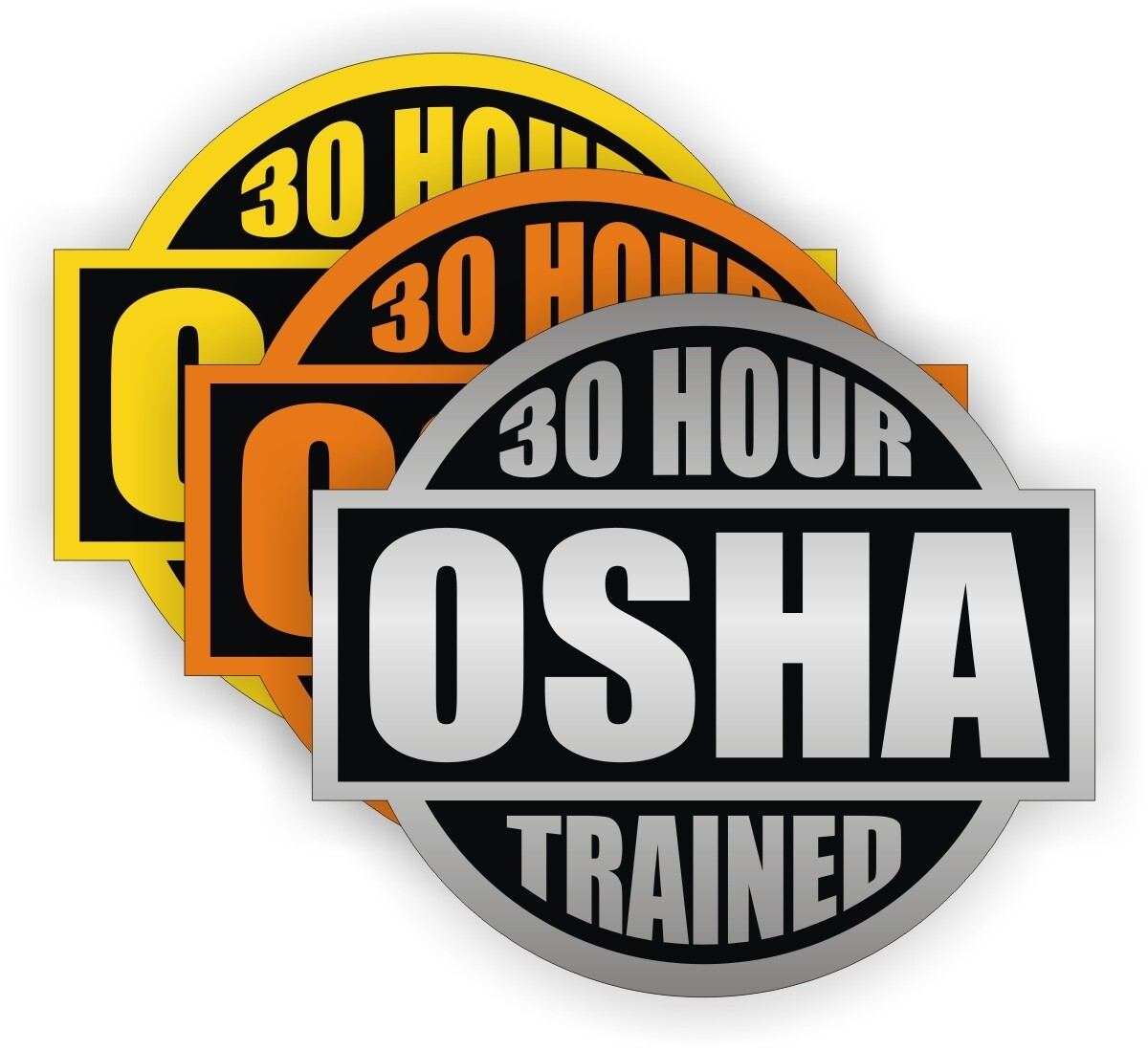 3 pcs - 30 Hour OSHA Trained 2" Vinyl Stickers Decals [FREE SHIP - NO TRACKING]