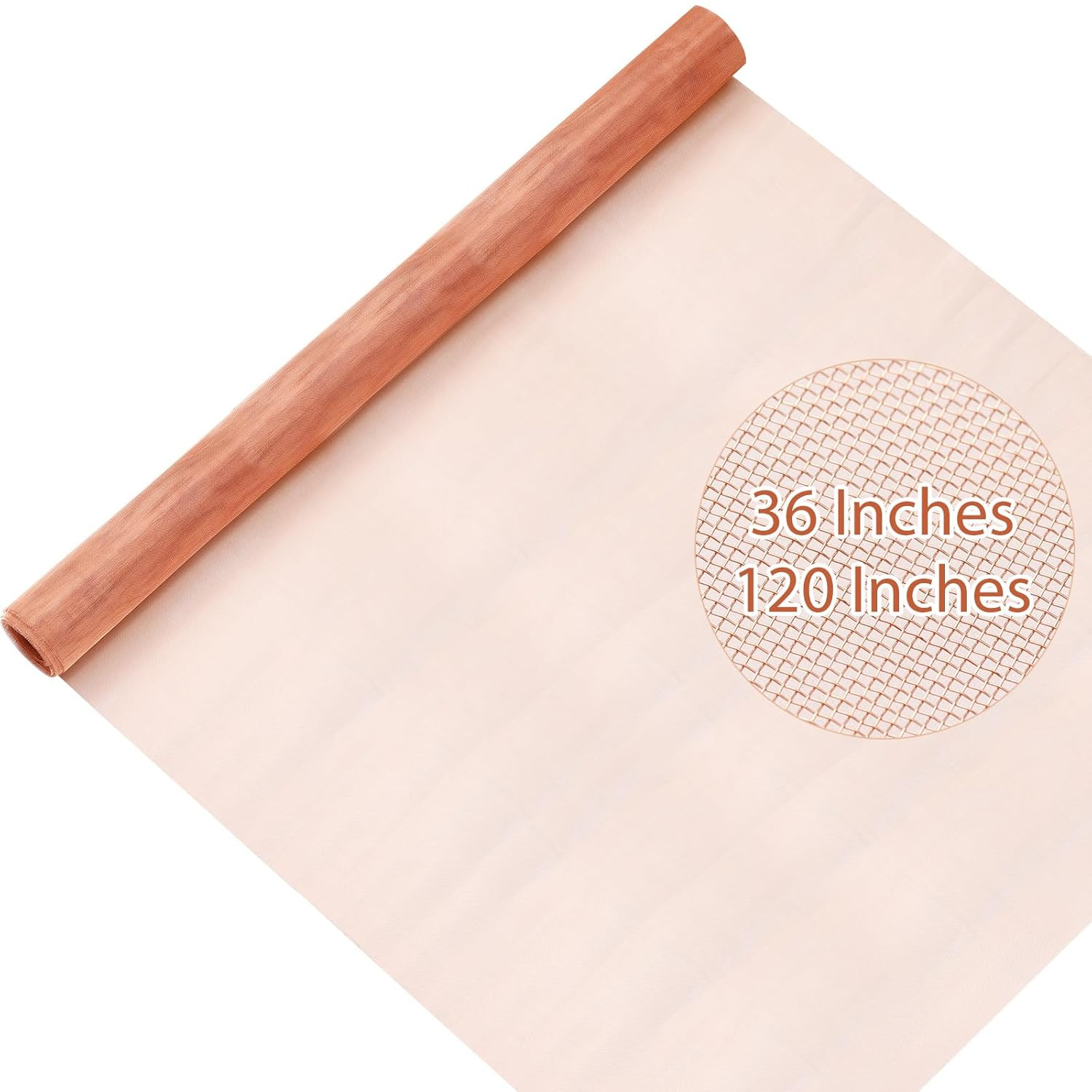 36x10ft Copper Mesh Screen 99.9% Pure Copper 40 Mesh Wire Fabric Roll