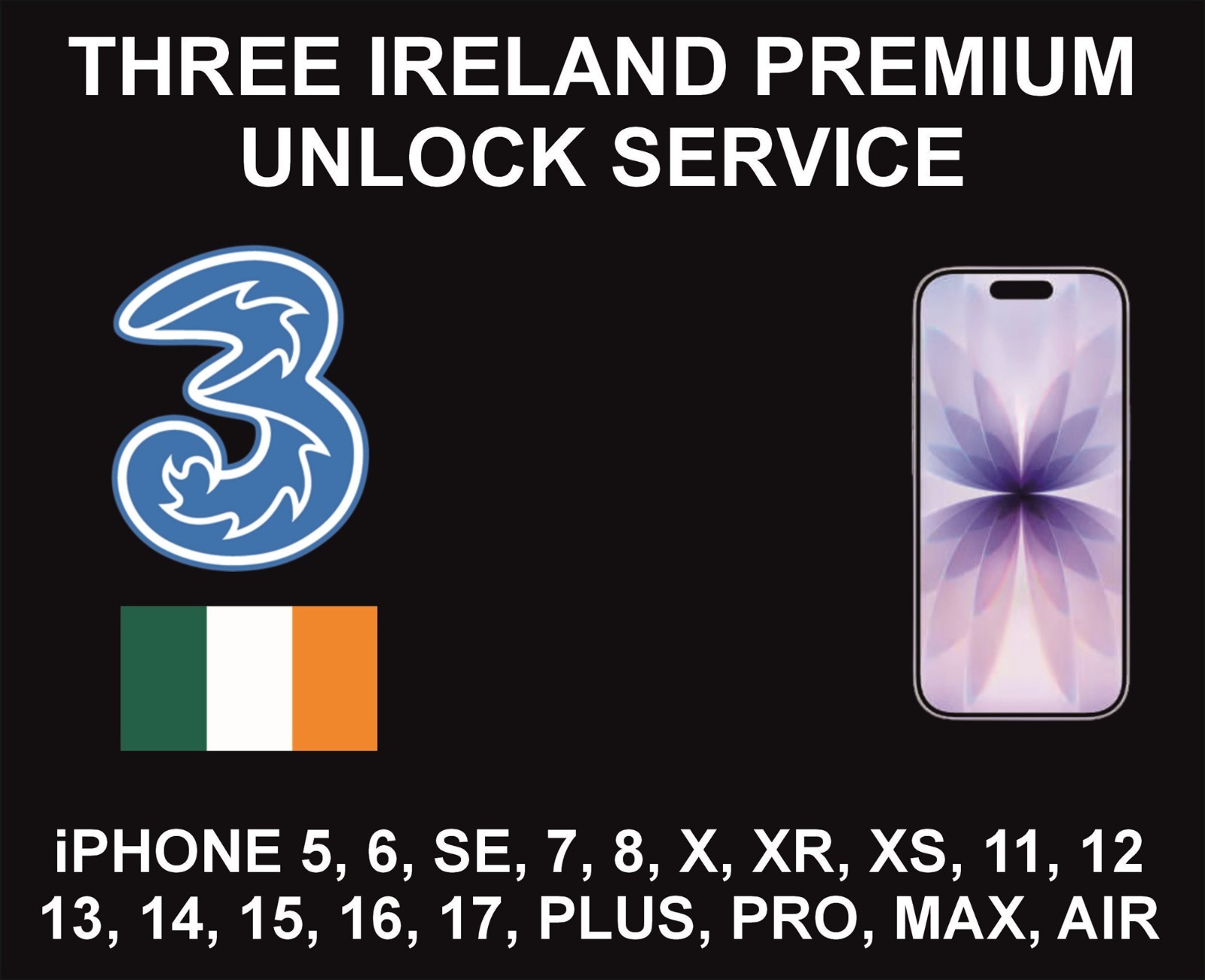 Three Ireland, iPhone All Models, Factory, Premium