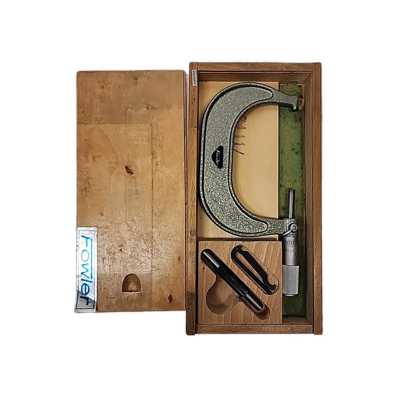 Fowler 3"-4"Outside Diameter Micrometer Carbide Tipped .001" Vintage
