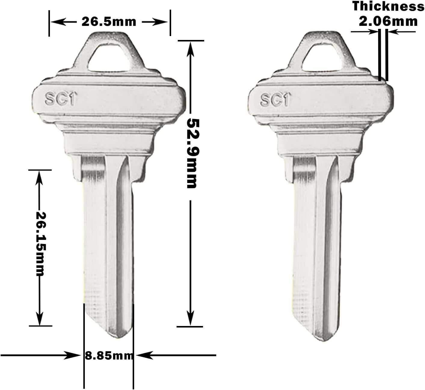 100 SC1+ 100 SC4 Blank Key Blanks Uncut Blank Keys Copper Structures Blank Key