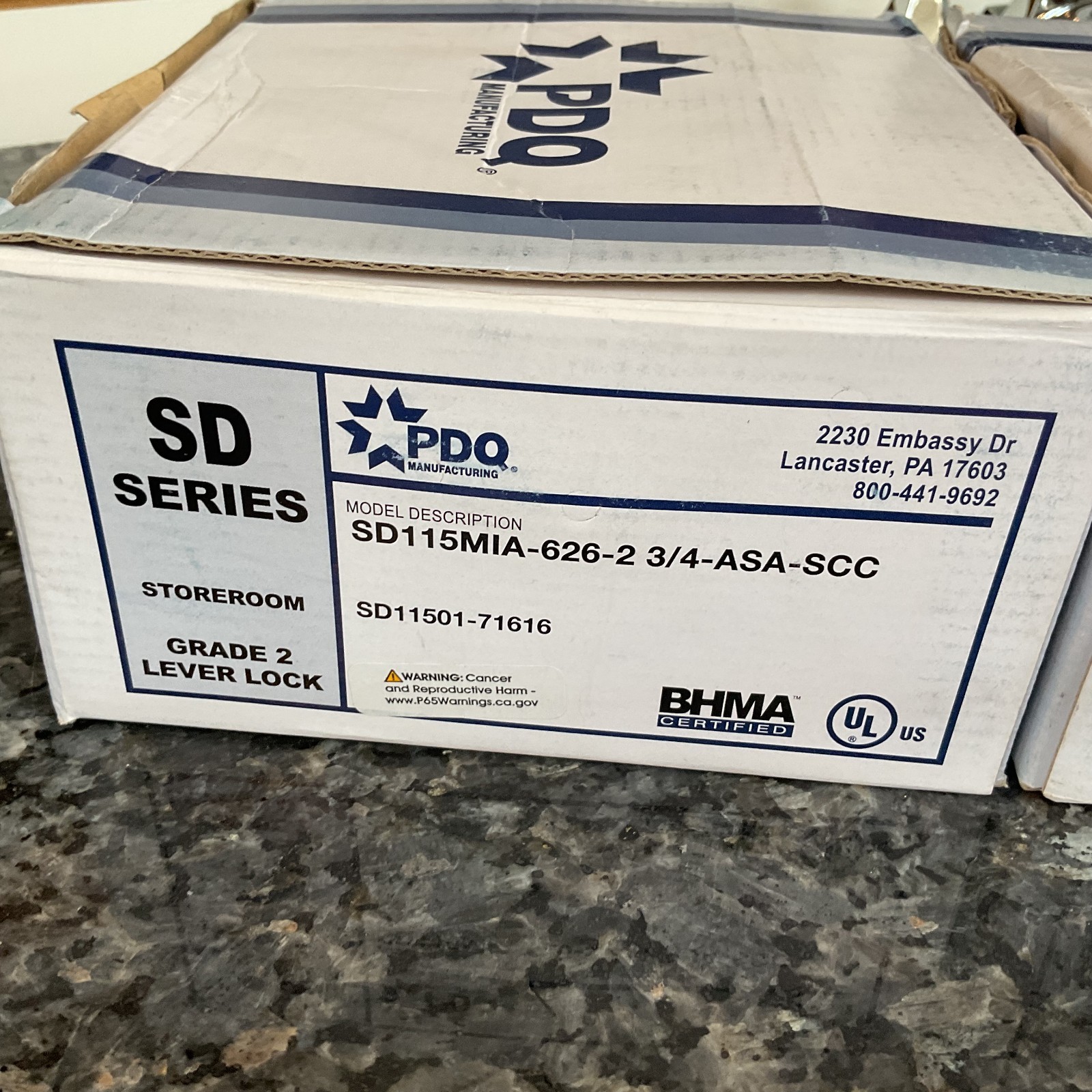 LEVER LOCK- GRADE 2 SD SERIES -PDQ LOT OF TWO BOXES-COMMERCIAL DOOR HARDWARE