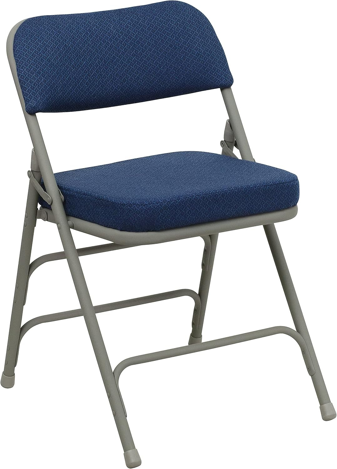 Hercules Series Metal Folding Chairs with Cushioned Seat, Fabric Upholstered Eve