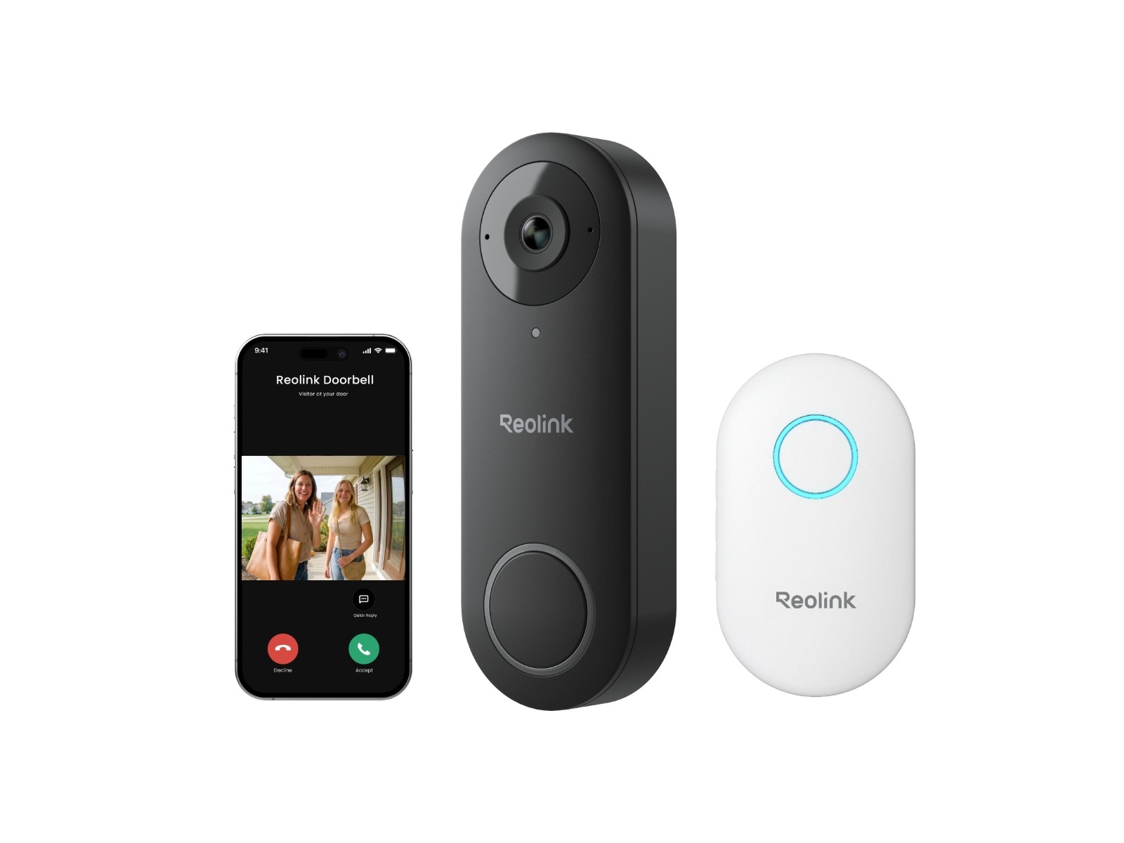 Reolink 5MP Video Doorbell Camera WiFi Person Detection 2-way Talk 180°Wide View