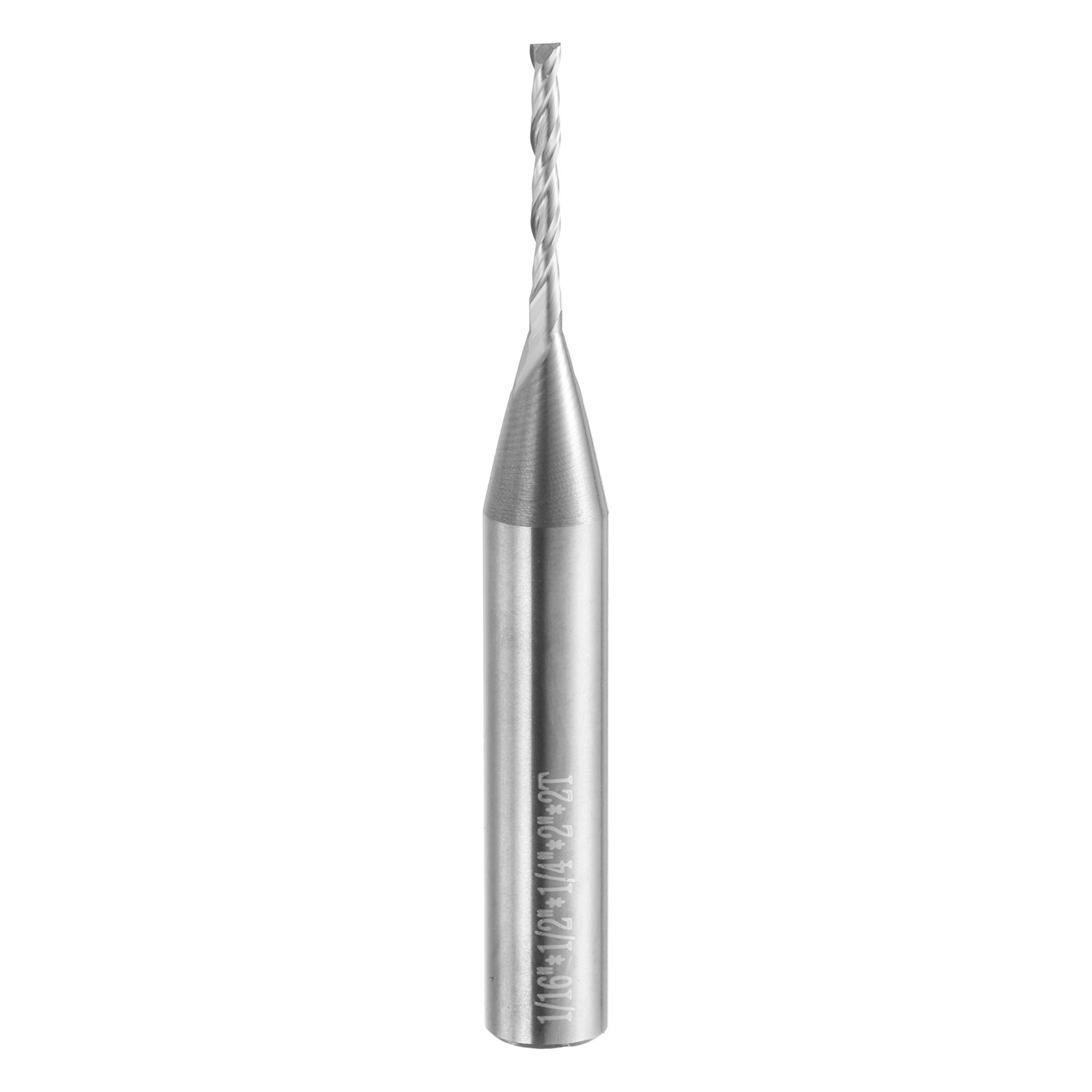 Spiral Router Bit 1/4"x1/16"x1/2"x2" 2 Flutes 30 Degree Helix HRC49-51