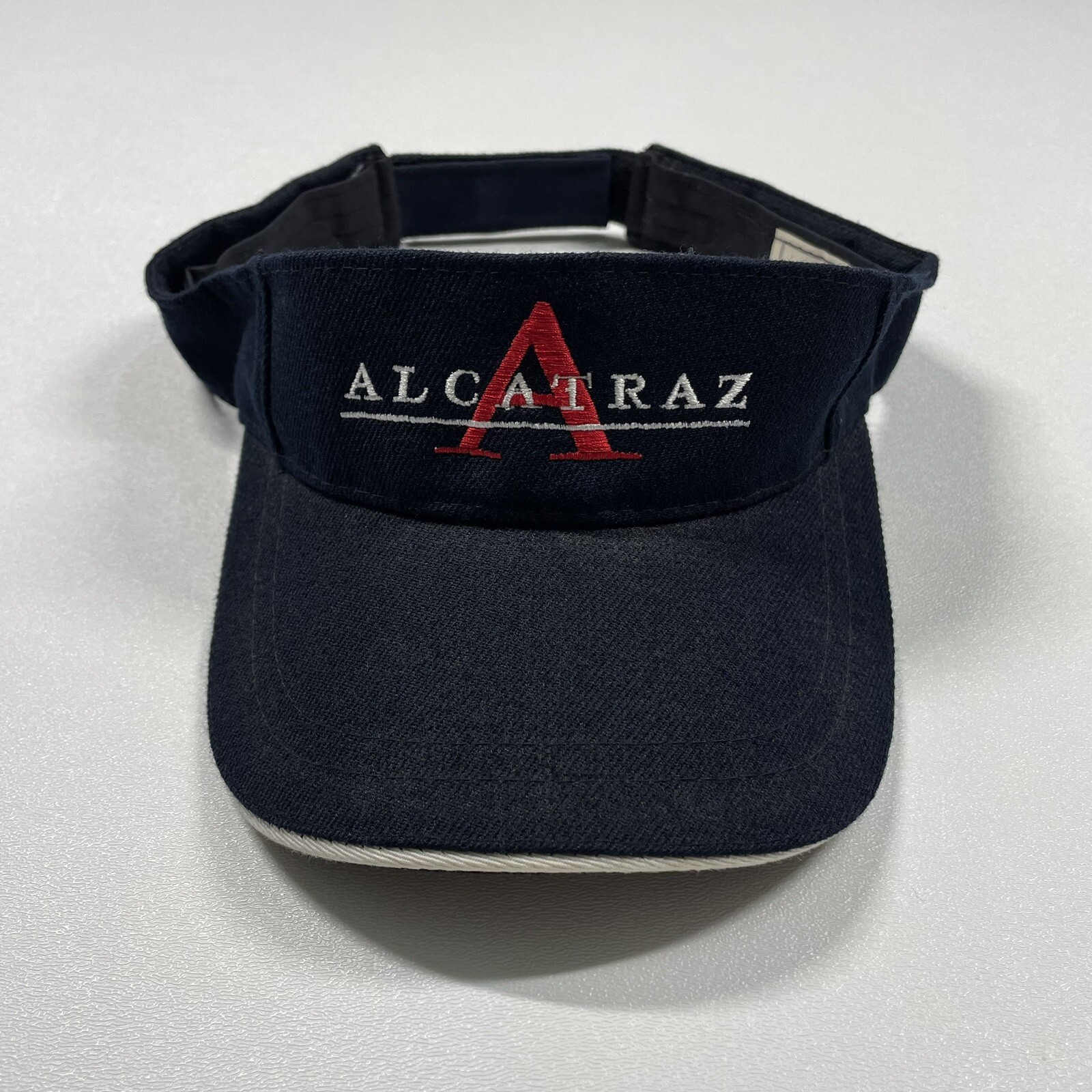 Alcatraz Visor Hat Cap Men’s Black Strapback Embroidered Wool Blend