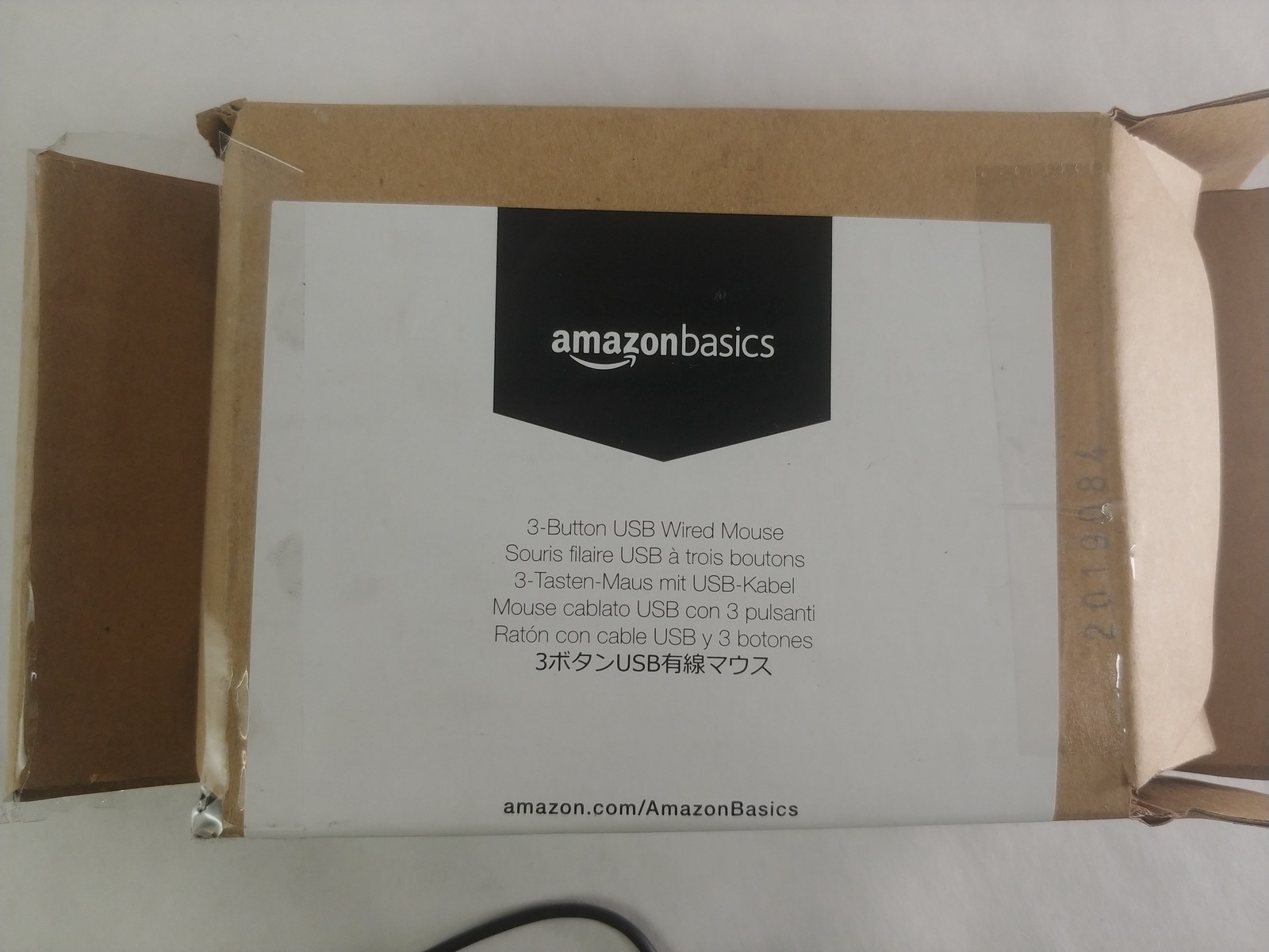 Amazon MSU0939 USB 3 Button Standard Mouse Black Open Box