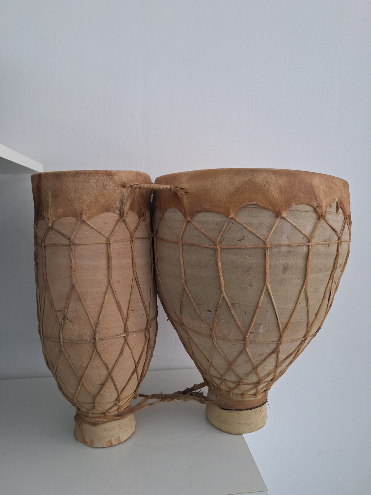 african drum vintage musical instrument Djembe in terracotta tambour, tam-tam