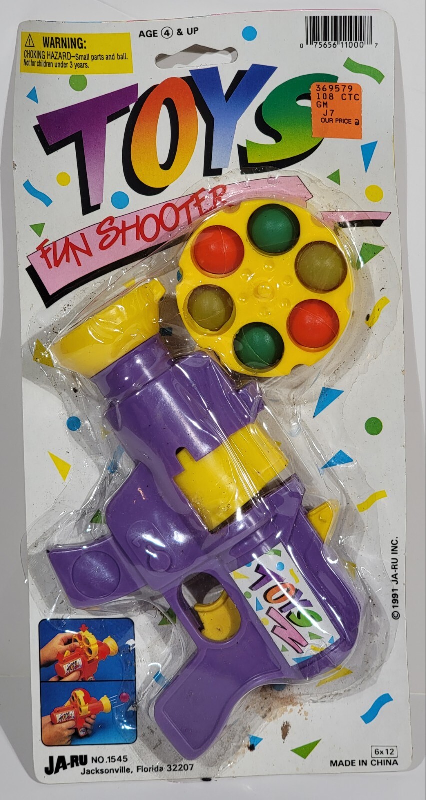 Vintage Ja-Ru Toys Fun Shooter No. 1545 Purple Gun