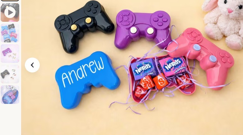 ame Controller Shaped Customizable Squeeze Ball, Black, Purple, Blue, Pink