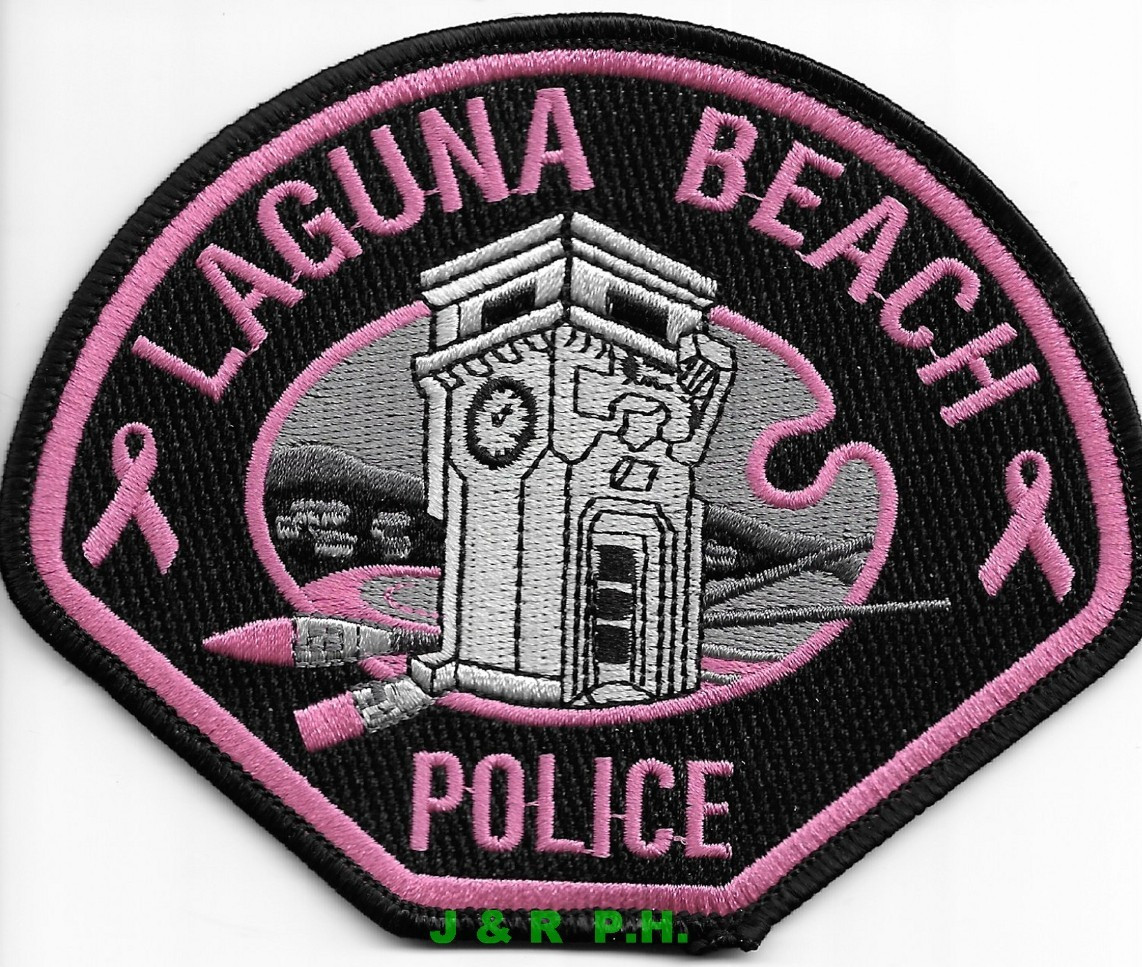 Laguna Beach Police - Pink Tribute, CA (5" x 4") shoulder police patch (fire)