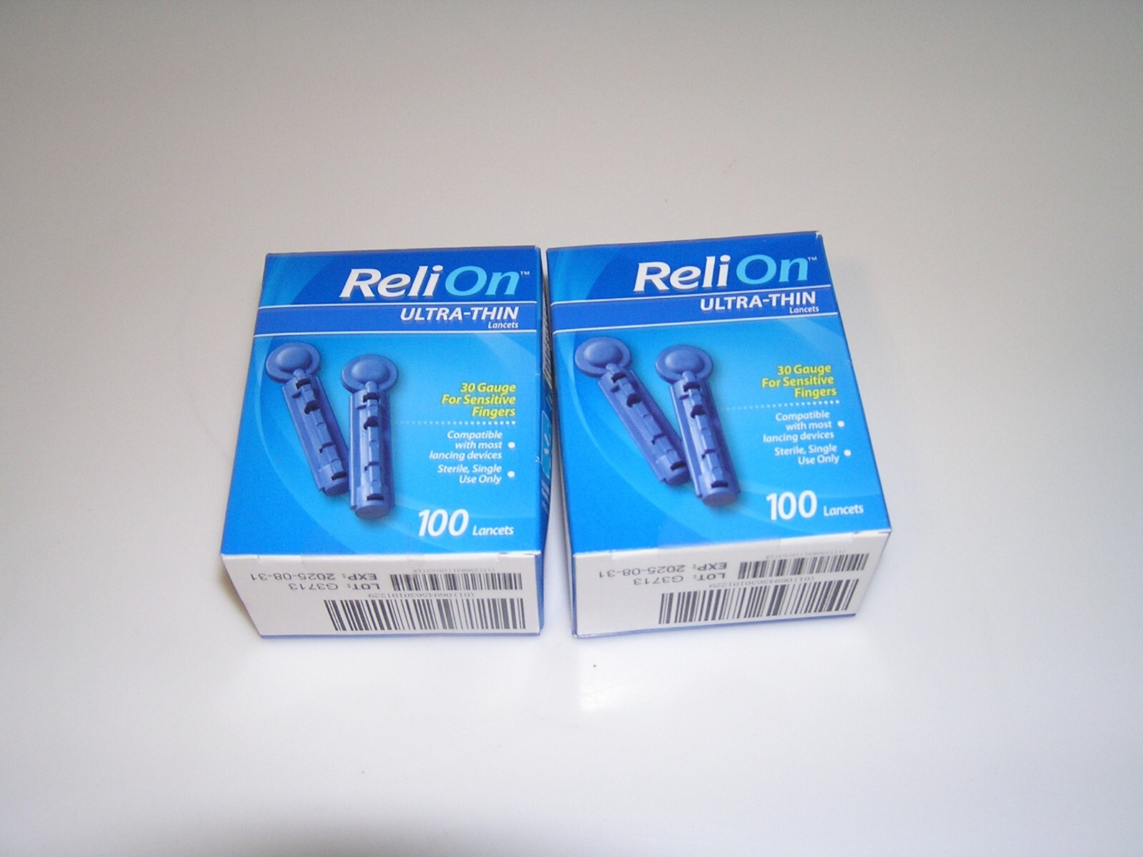 30 Gauge Ultra Thin Lancets For Sensitive Fingers 200 Ct ReliOn New Exp 05-2025