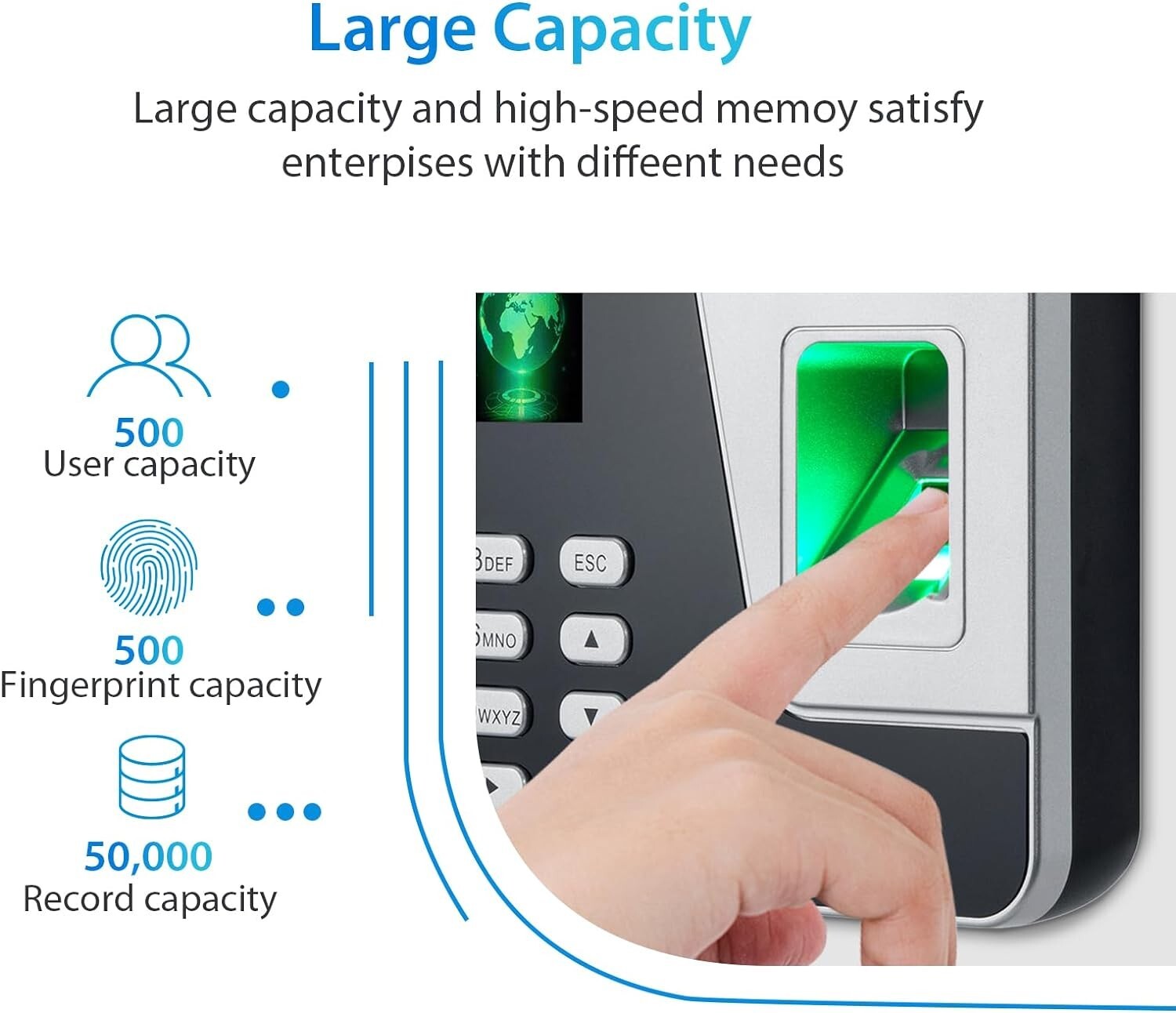 NGTeco AS10 Standalone Time Clock Automatic Punch In Office Machine