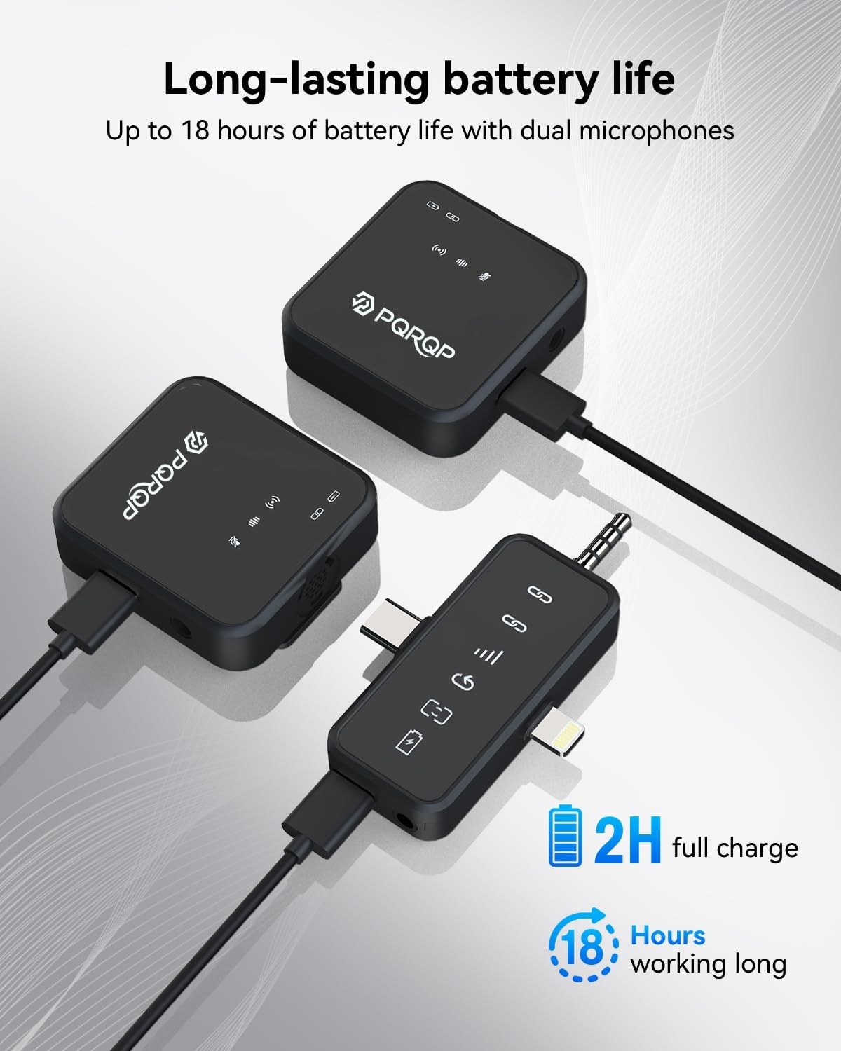 PQRQP 3 in 1 Microphone for iPhone/Android/Camera, Mini, Elegant Black