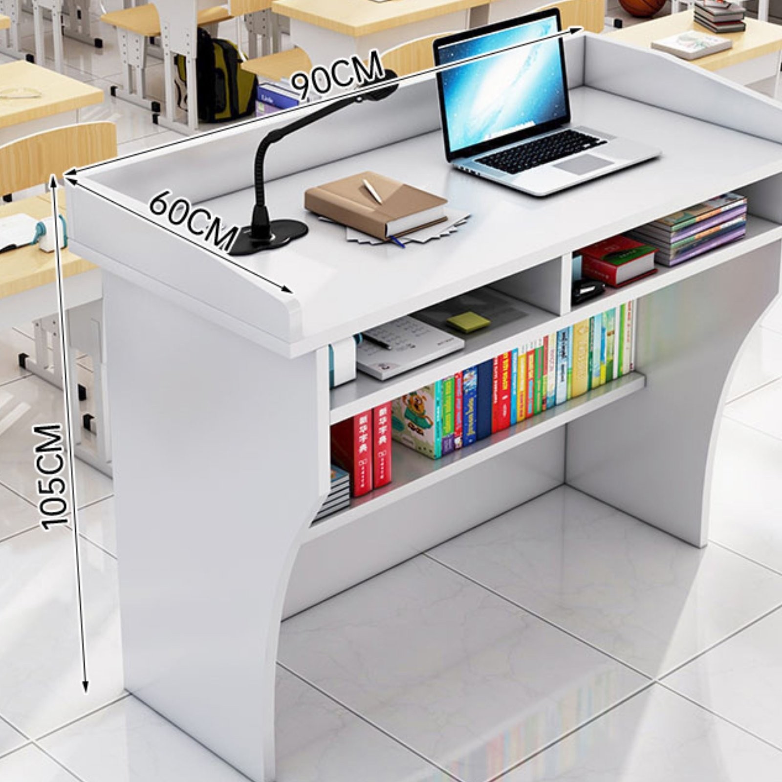 Classroom Teacher Lectern Multi-Functional Presentation Lectern with Storage