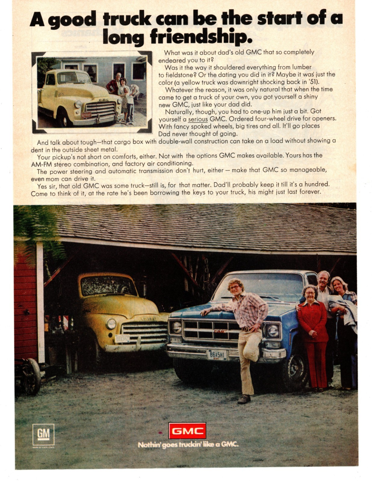 1978 GMC PICKUP TRUCK ~ NICE ORIGINAL PRINT AD