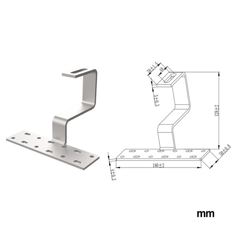 Solar Panel Bracket Roof Hook Side Mounting Accessories Stainless Steel