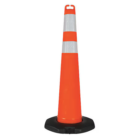 Zoro Select 45Yj69 Traffic Cone, Polyethylene, Engineer, 42 In Height, 4.23