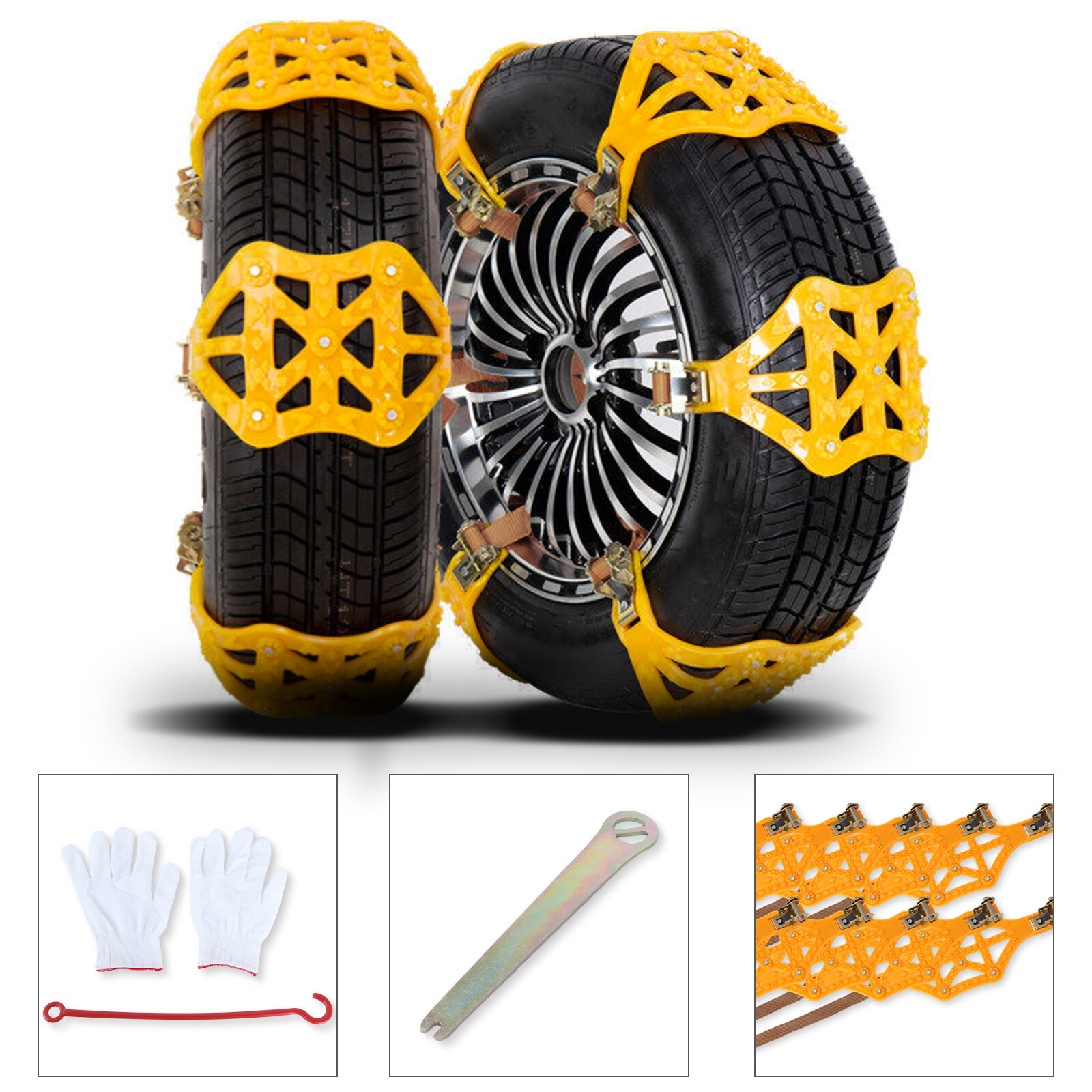 10PCS Universal Winter Snow Mud Anti-skid Tire Chains Tendon for Car Sedan SUV