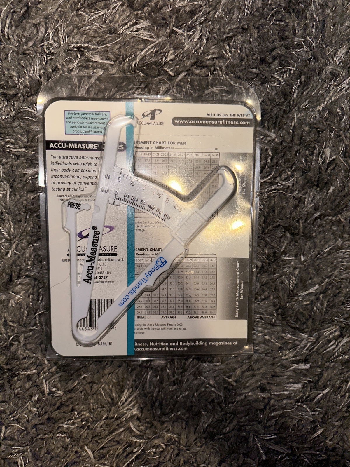 New Accu-Measure Body Fat Caliper - Handheld BMI Body Fat Measurement Device