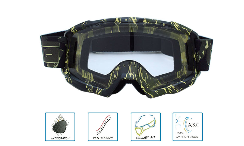 CRG Sports Motocross ATV Dirt Bike Off Road Racing Goggles for Men Women Adults