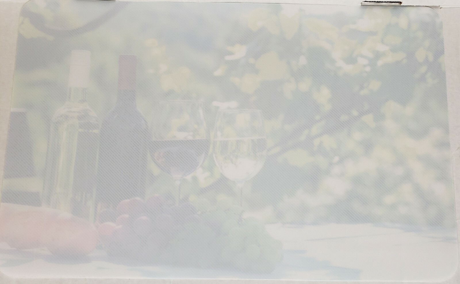 12 pc 3D Thin Plastic Set: 6 PLACEMATS & 6 COASTERS, WINE & GRAPES, Mirtex