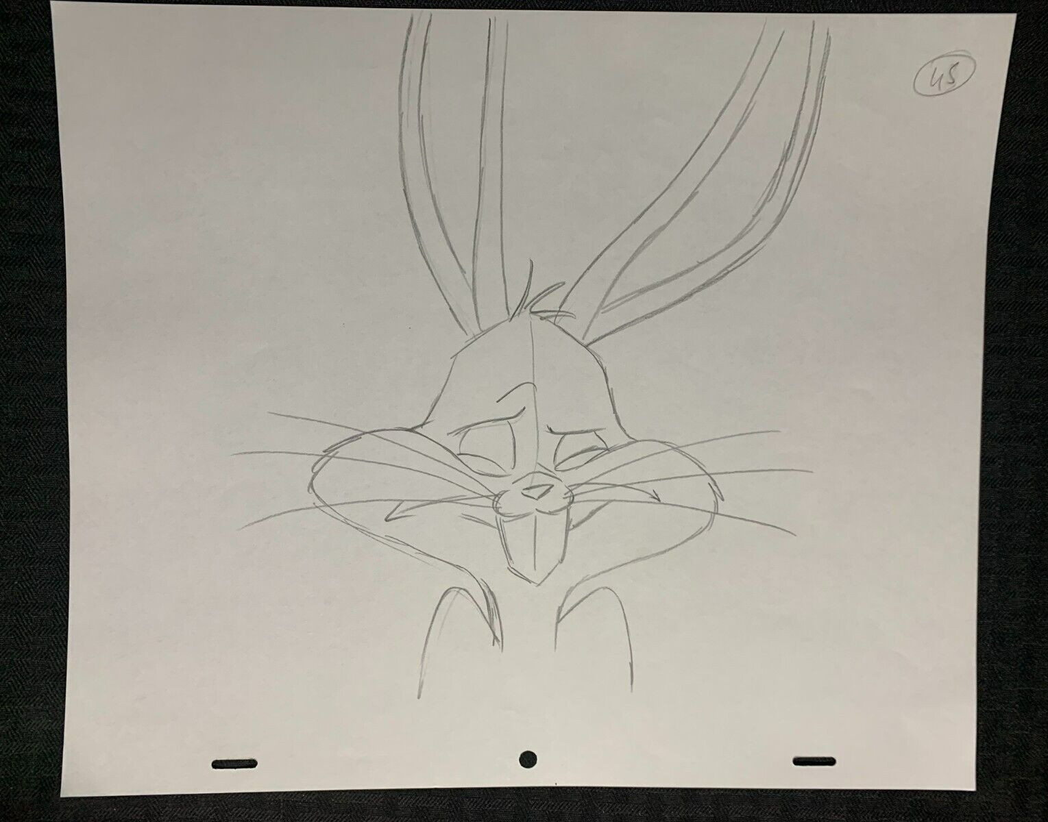 BUGS BUNNY 12.5x10.5" Animation Pencil Drawing FVF 7.0 #45