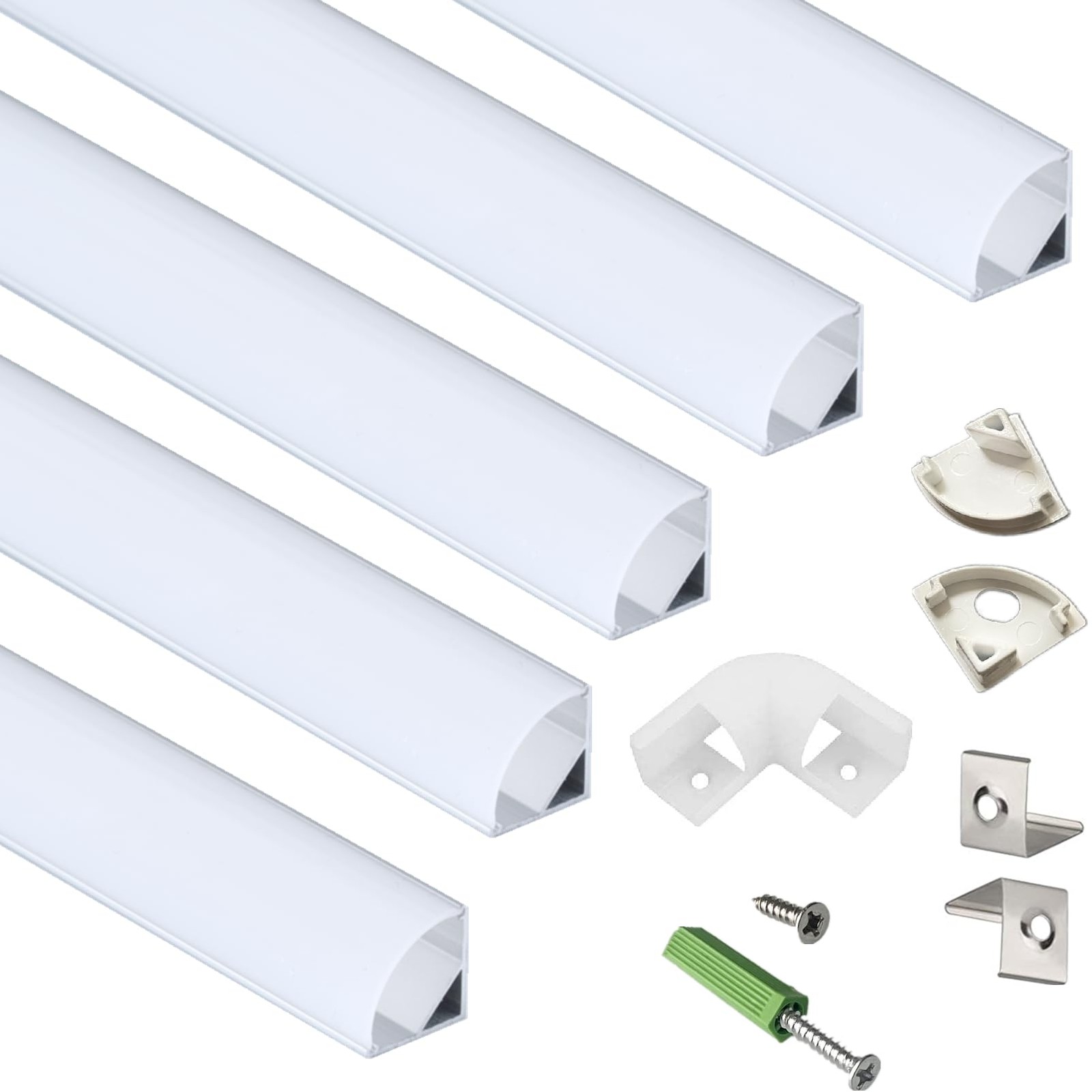 5-Pack 3.3FT 1Meter V Shape LED Strip Aluminum Channel Diffuser System, Extru...