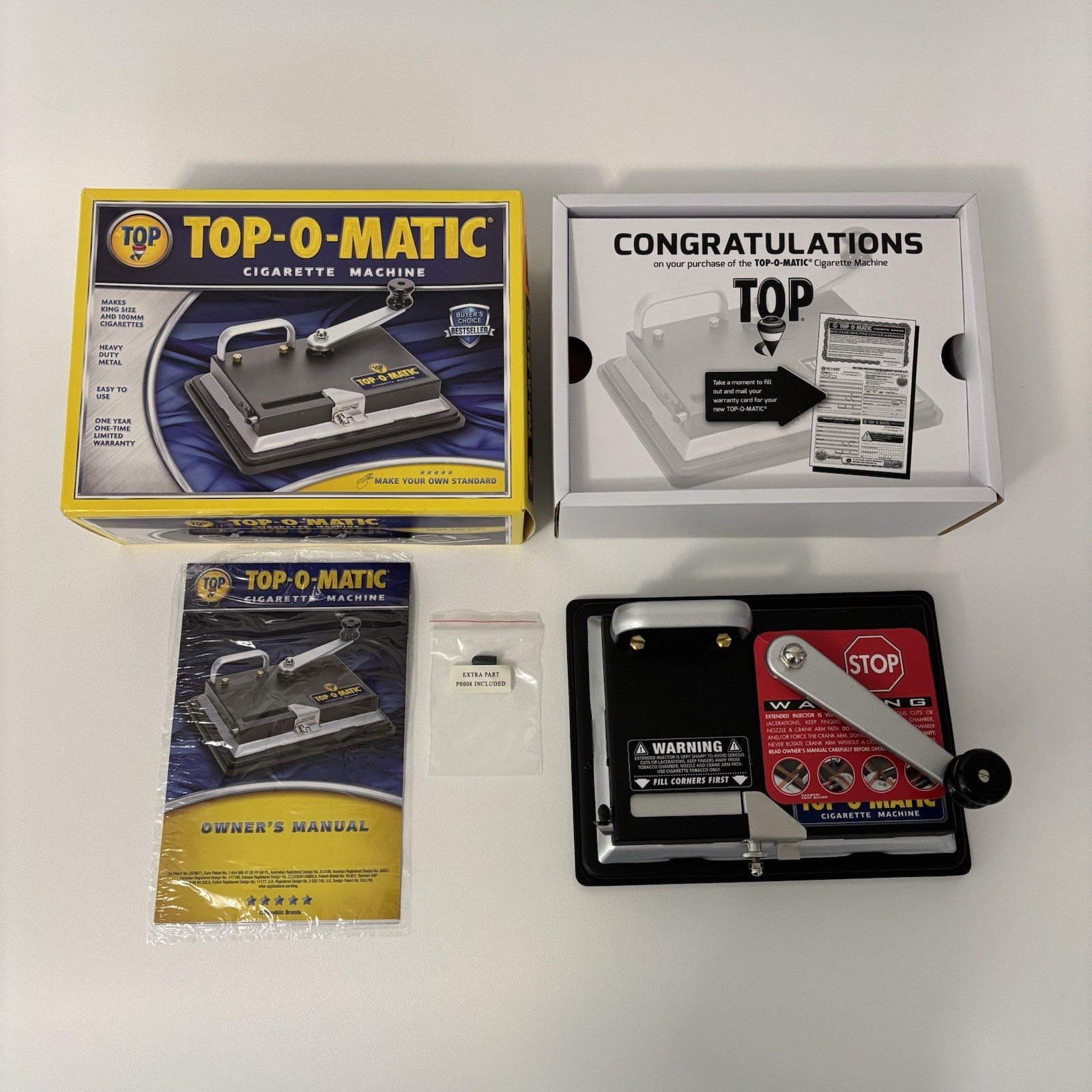 T.O.P. Top-O-Matic Cigarette Rolling Machine New Opened Box For Pictures (READ)