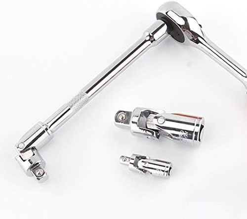 3PCS Universal Joint Socket Set, Chrome Vanadium Steel Swivel One Size