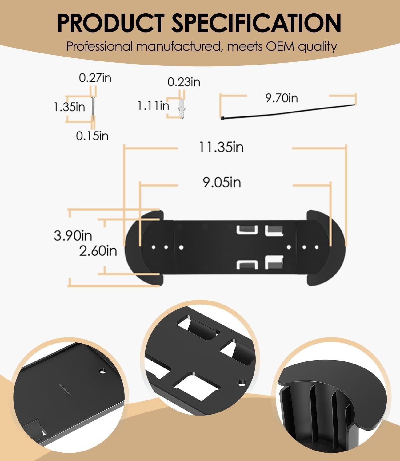 Ethernet Cable Caddy Holder Wall Mount Bracket Mounting Kit For StarLink Gen 3
