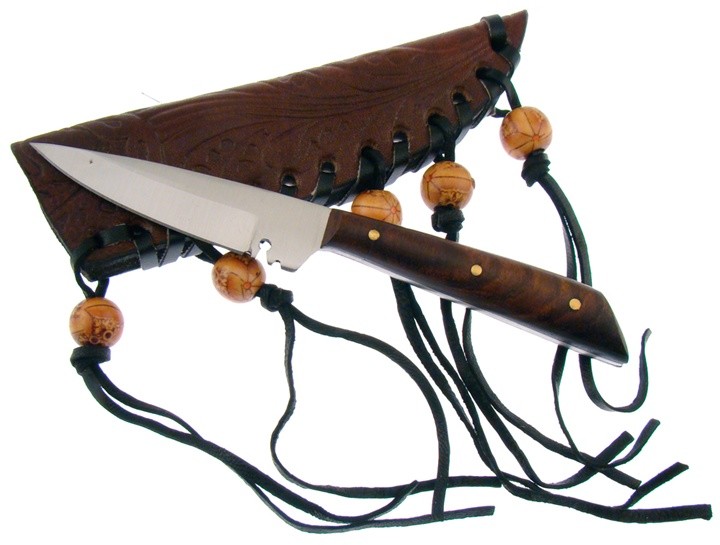 Western Style Patch Trade Fixed Blade 5.75" Knife w/ Sheath 203296