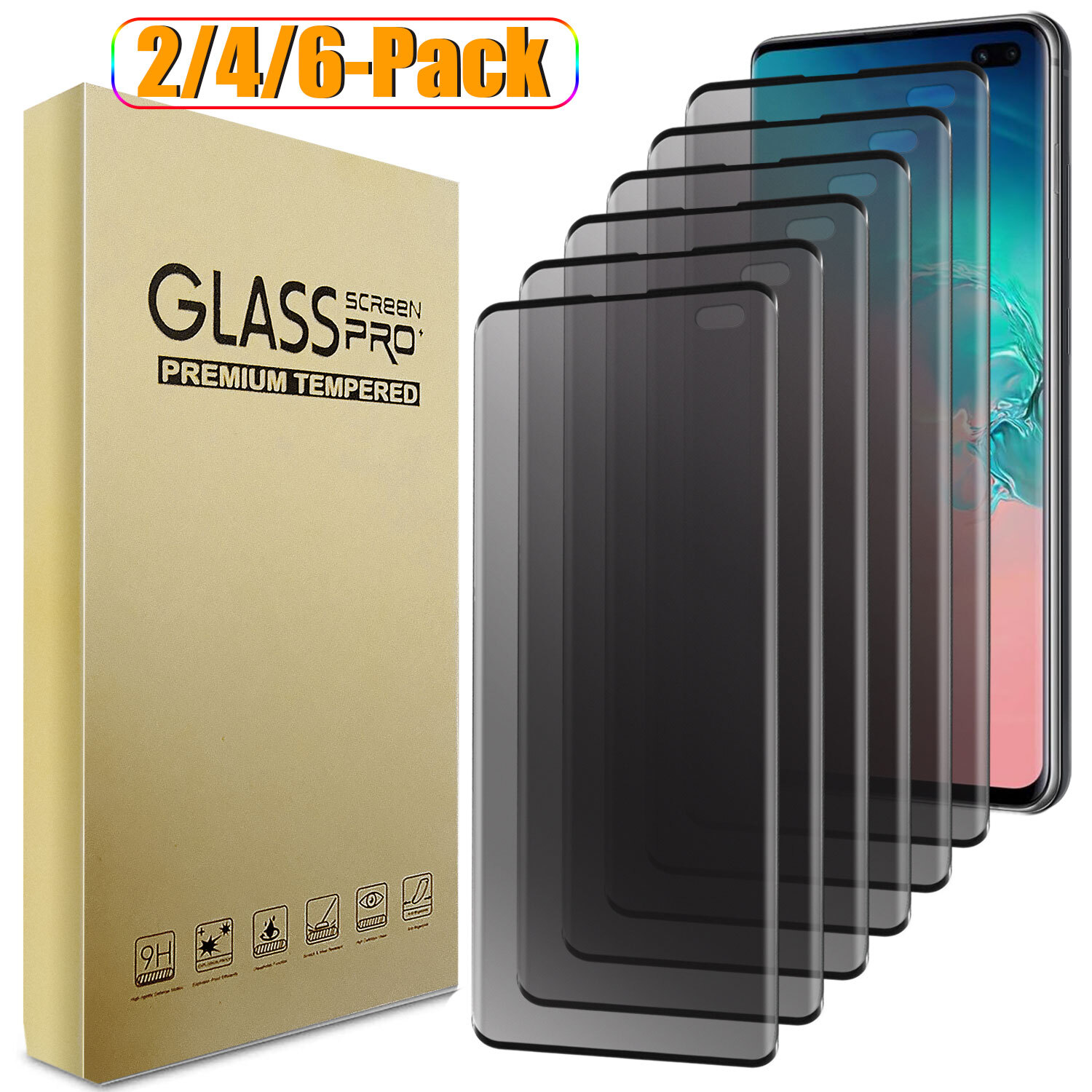For Samsung Galaxy S10/S10+/S10Plus/S10e Privacy Tempered Glass Screen Protector