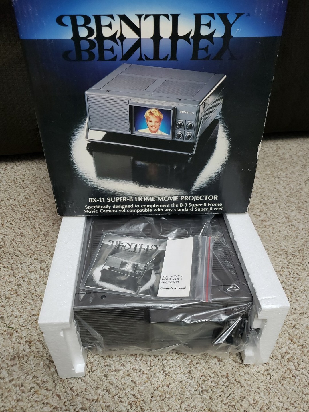 New Vintage Bentley BX-11 Super 8 Home Movie Projector Original Box NIB