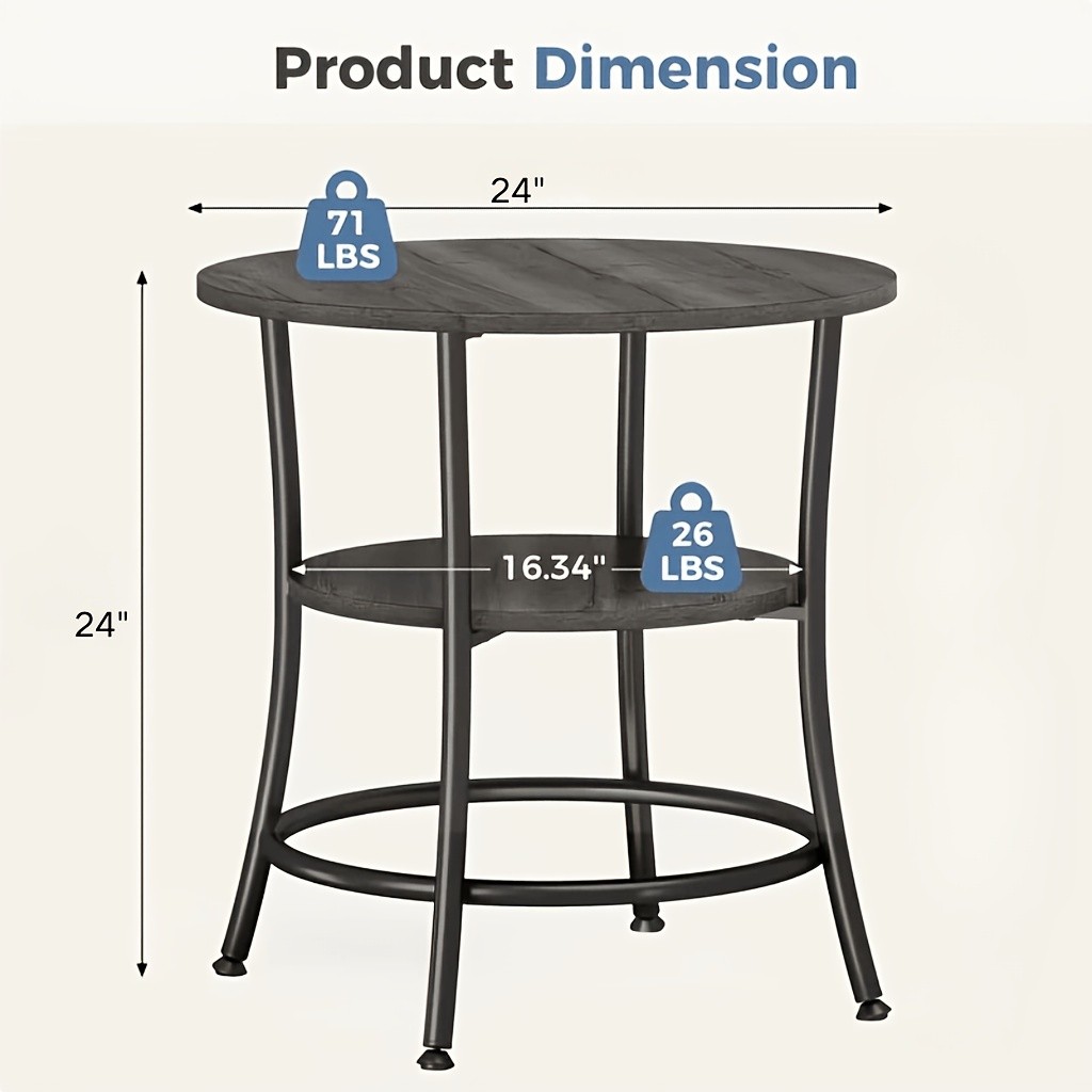 2-Tier Round Office Side Table
