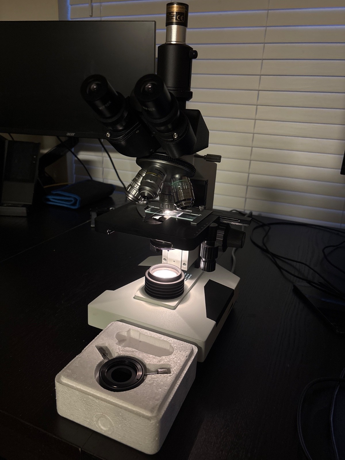 Amscope T490 With Darkfield  & Abbe Condensers, Upgraded  To Plan Apo Objectives