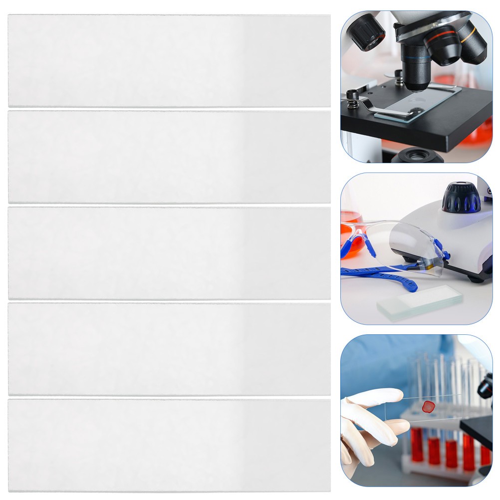 50 Pcs Microscope Specimen Slides Blank Glass for Microscopes Accessories