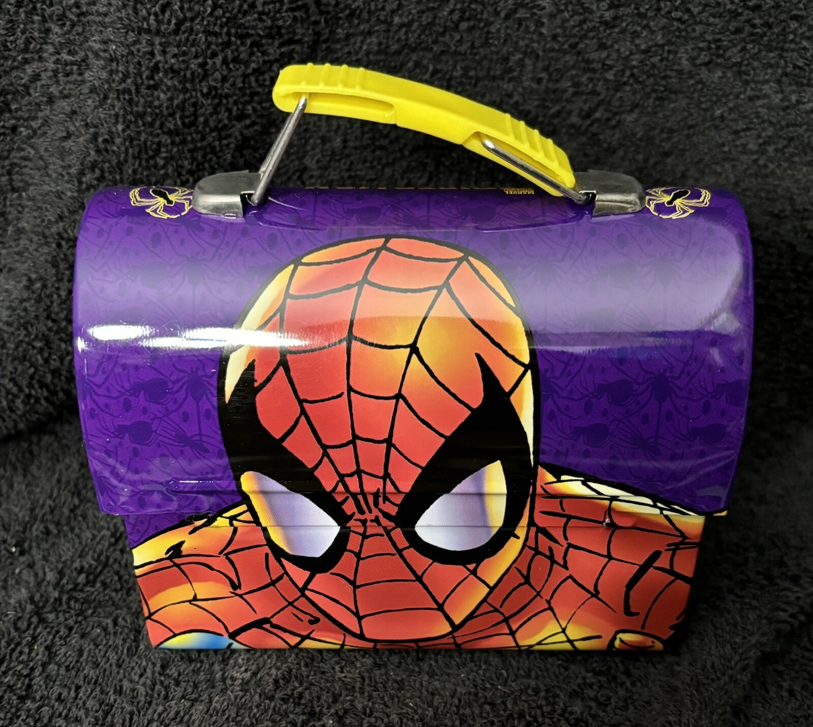 Vintage Spider-Man Dome Mini Metal Lunchbox Lunch Box NEW MINT SPIDER MAN
