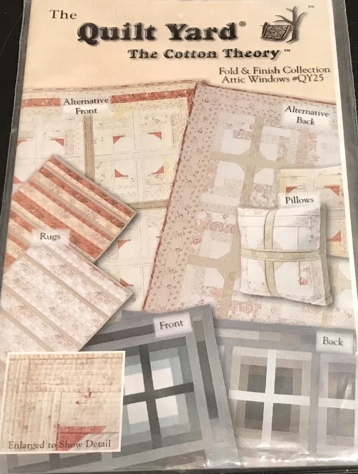 ATTIC WINDOWS Fold & Finish Collection Quilt & Rug Pattern Reversible 70”x82”