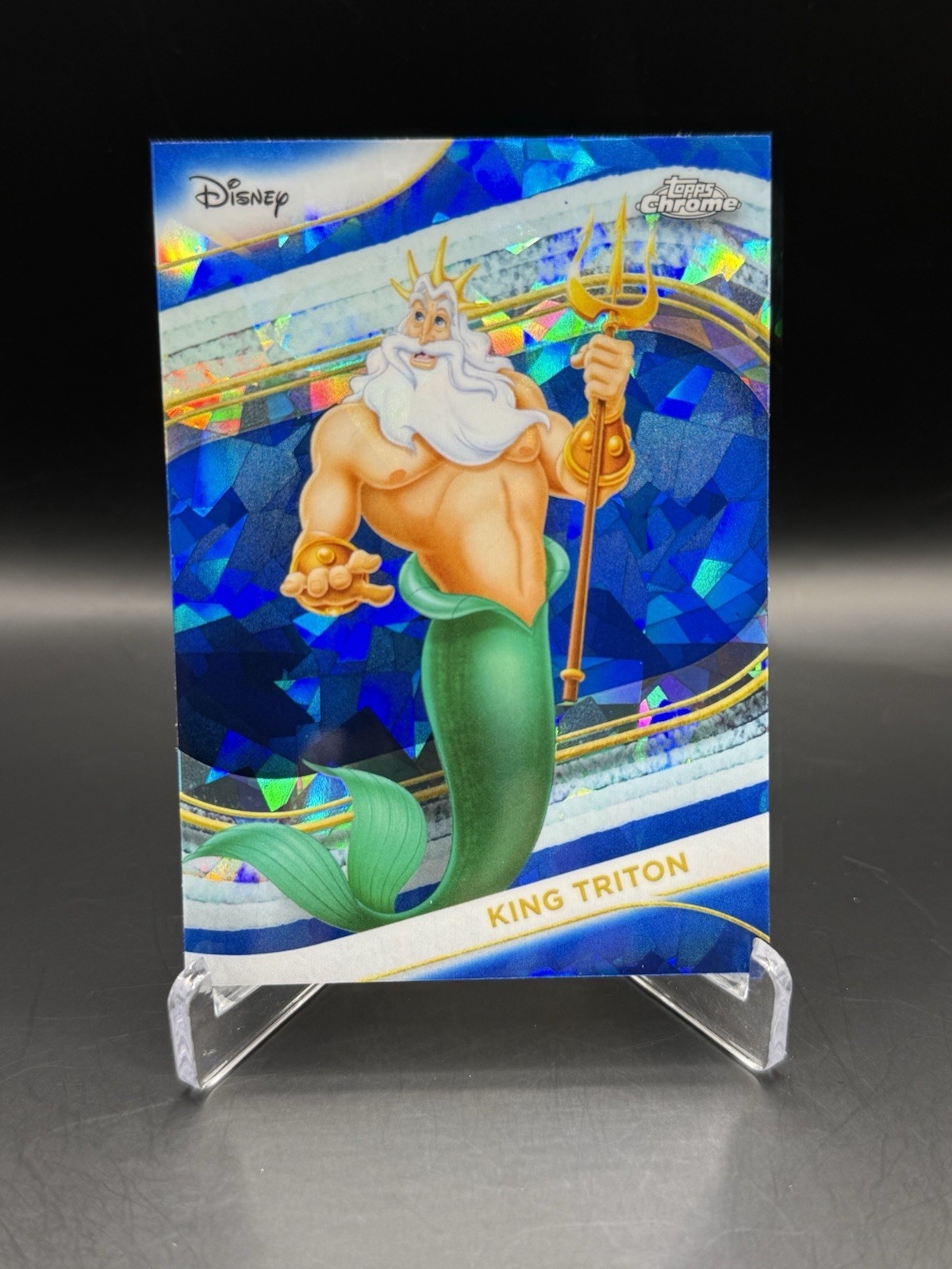 2025 Topps Chrome Disney Sapphire King Triton From Little Mermaid Blue Base