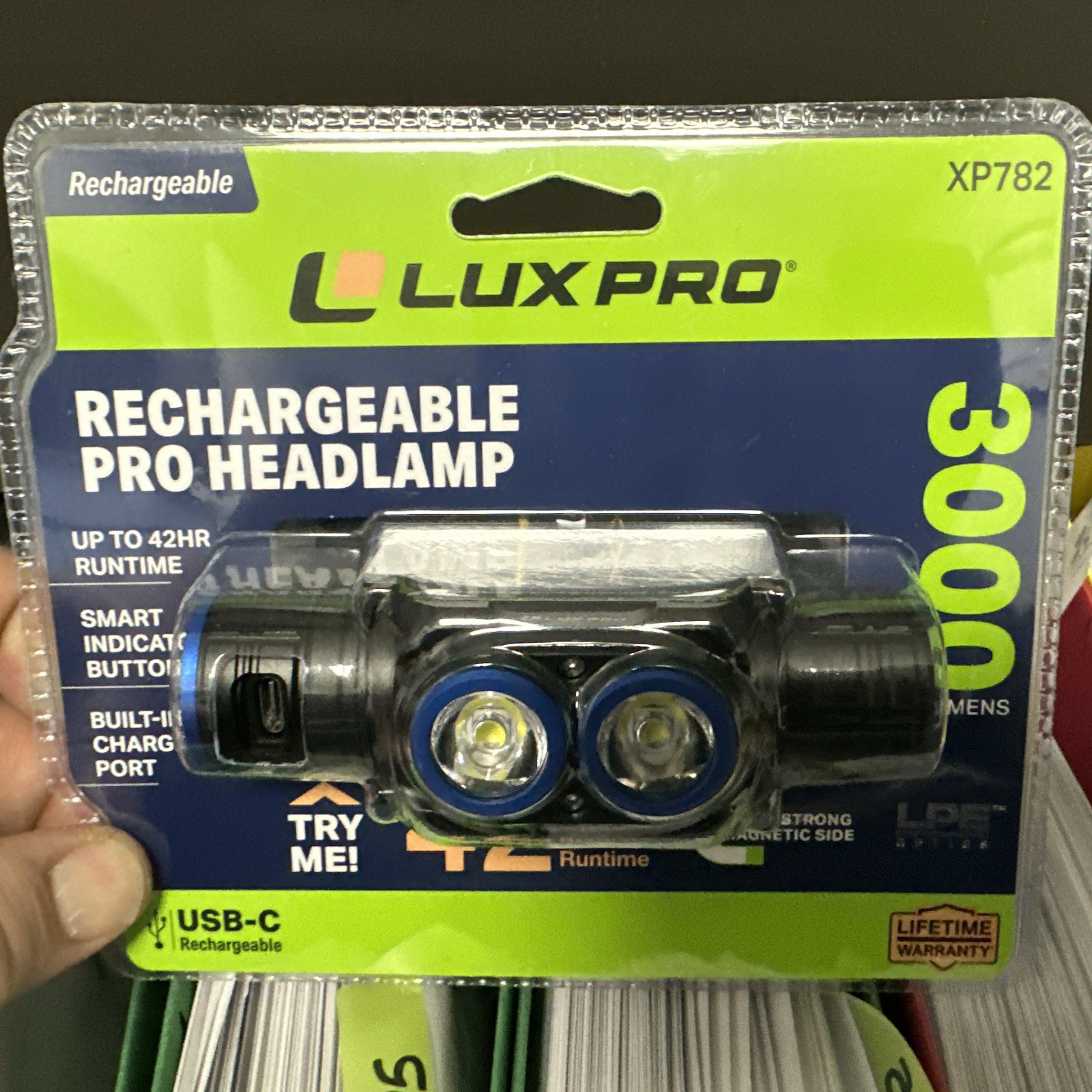 Luxpro XP782 Rechargeable Pro Headlamp 3,000 Lumens, 4 Mode BRAND NEW IN BOX