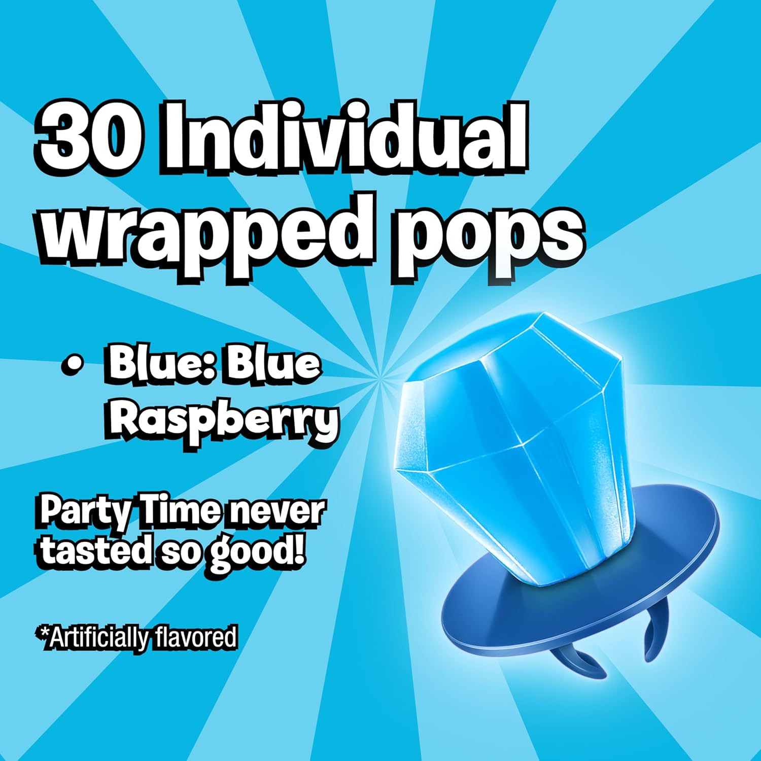 Individually Wrapped Blue Raspberry 30 Count Bulk Lollipop Easter Pack